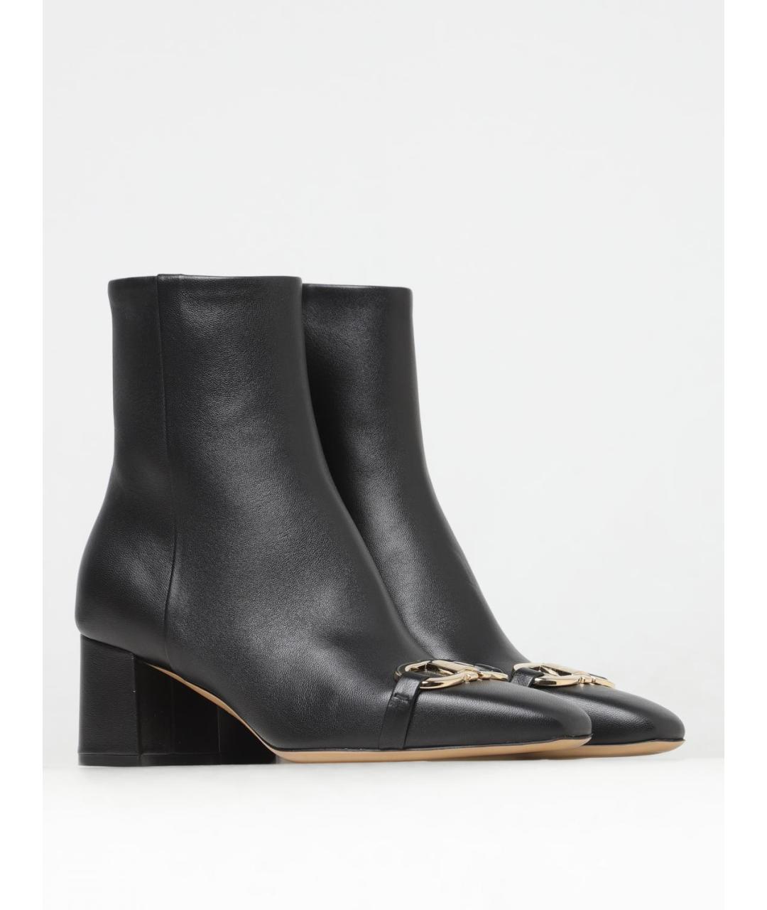 FERRAGAMO Черные кожаные ботильоны, фото 2