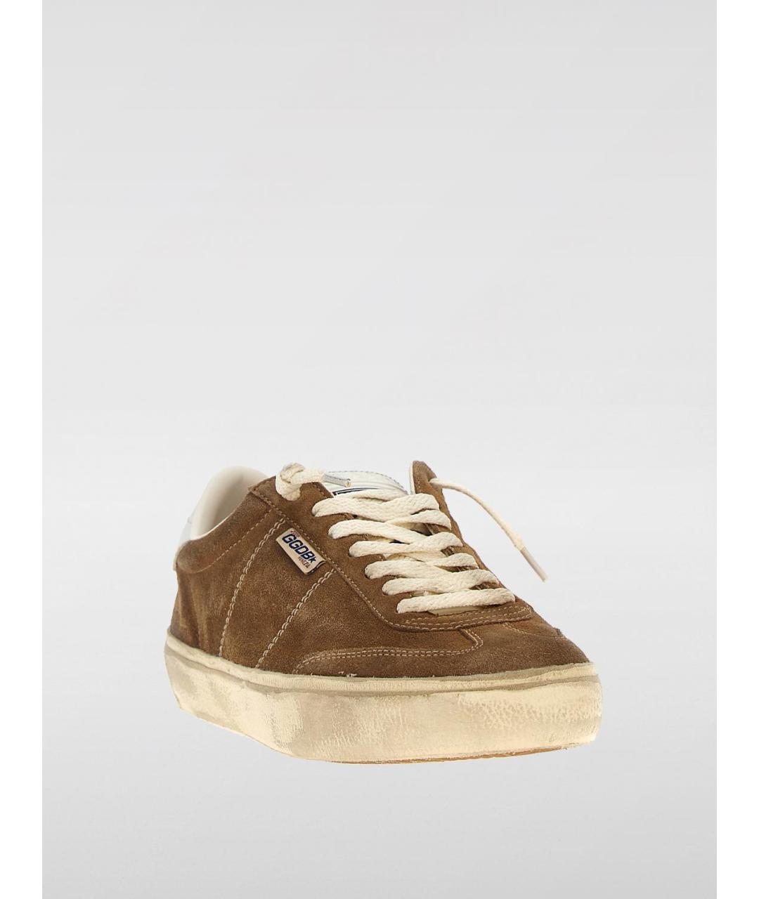 GOLDEN GOOSE DELUXE BRAND Коричневые кожаные низкие кроссовки / кеды, фото 2