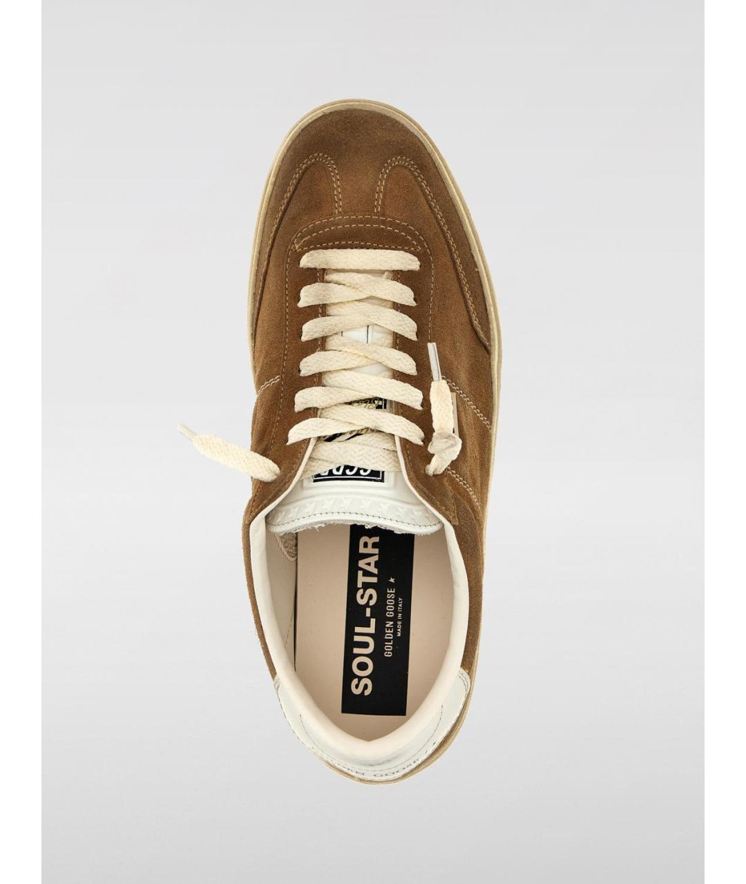 GOLDEN GOOSE DELUXE BRAND Коричневые кожаные низкие кроссовки / кеды, фото 4