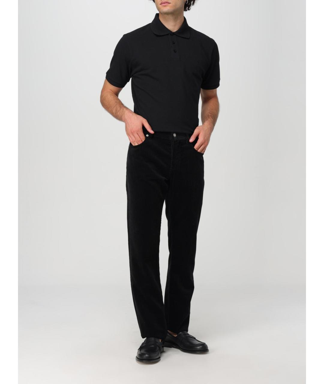 SAINT LAURENT Черные хлопковые прямые джинсы, фото 3