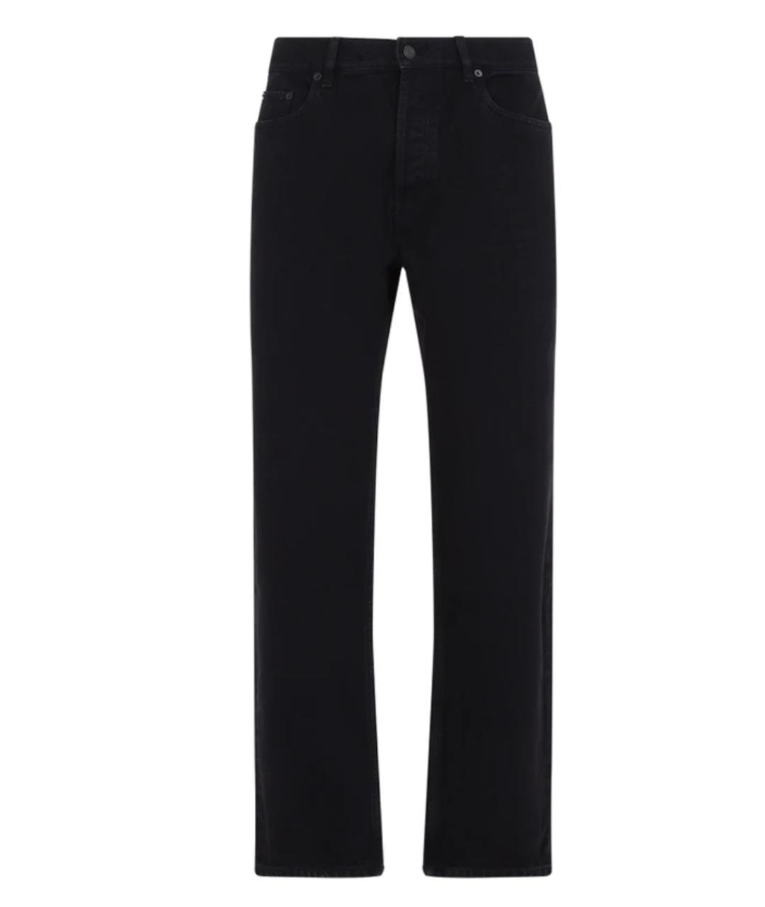 SAINT LAURENT Черные хлопковые прямые джинсы, фото 1