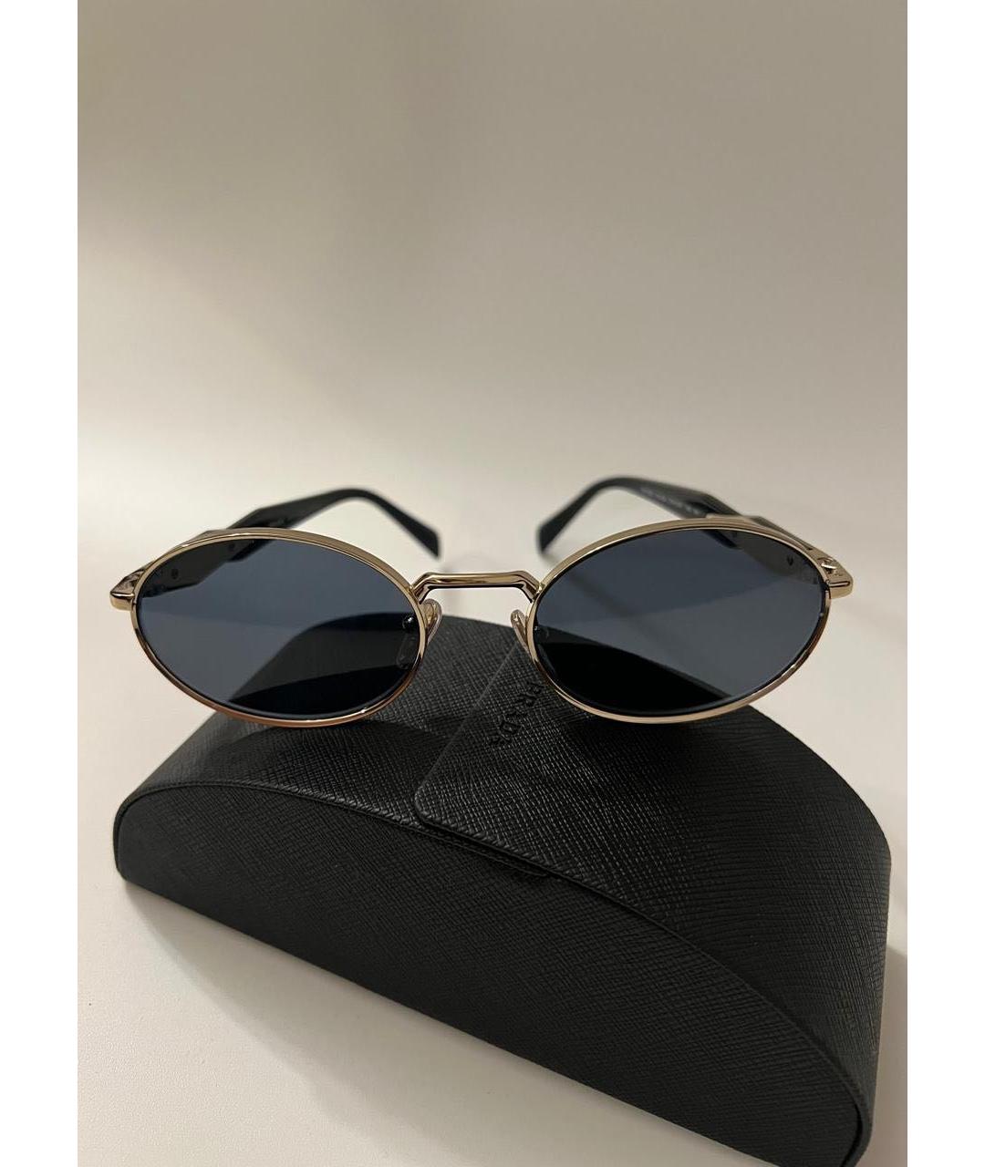 PRADA Черные металлические солнцезащитные очки, фото 5