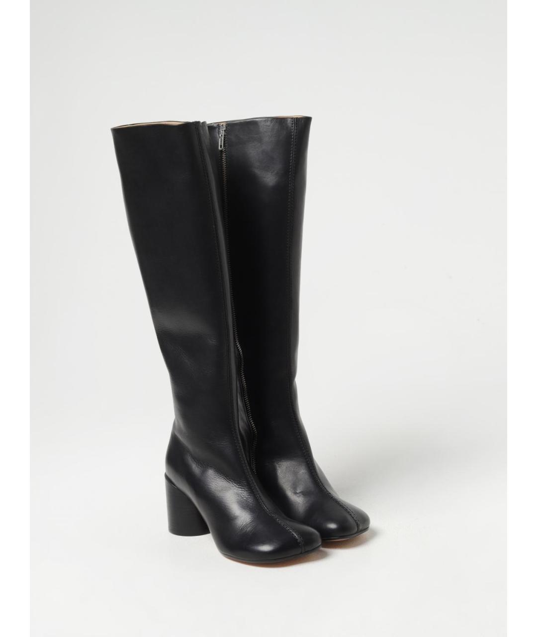 MM6 MAISON MARGIELA Черные кожаные сапоги, фото 2