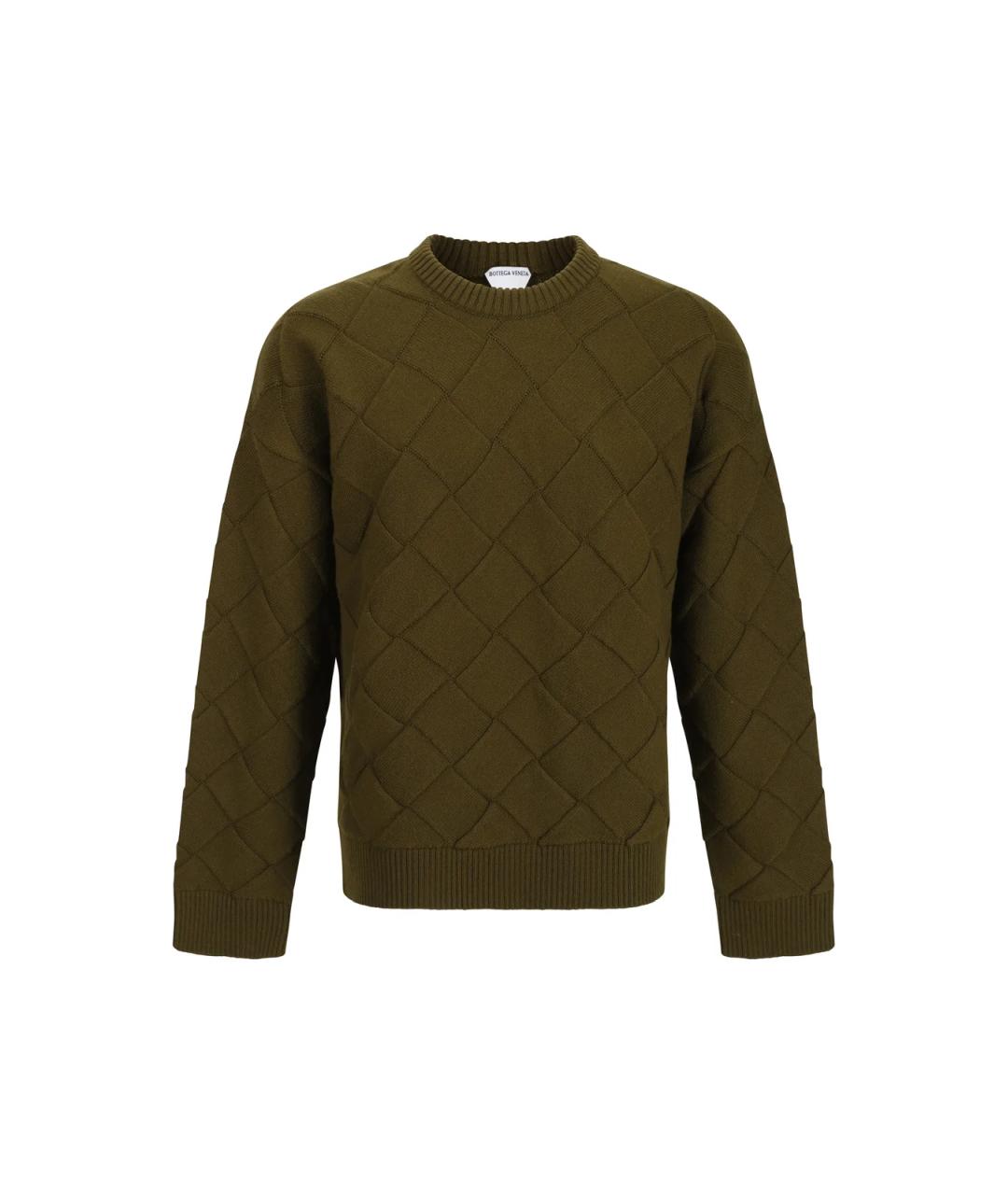 BOTTEGA VENETA Зеленый шерстяной джемпер / свитер, фото 1