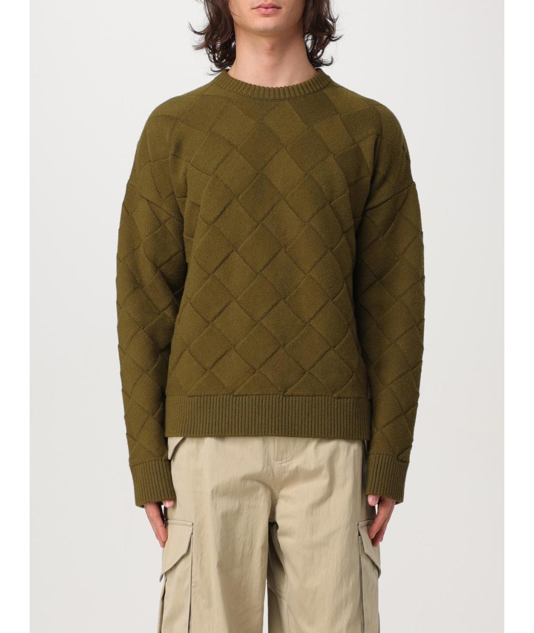 BOTTEGA VENETA Зеленый шерстяной джемпер / свитер, фото 2