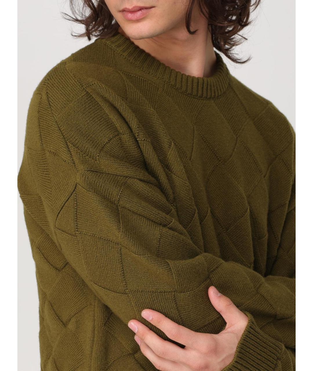 BOTTEGA VENETA Зеленый шерстяной джемпер / свитер, фото 6