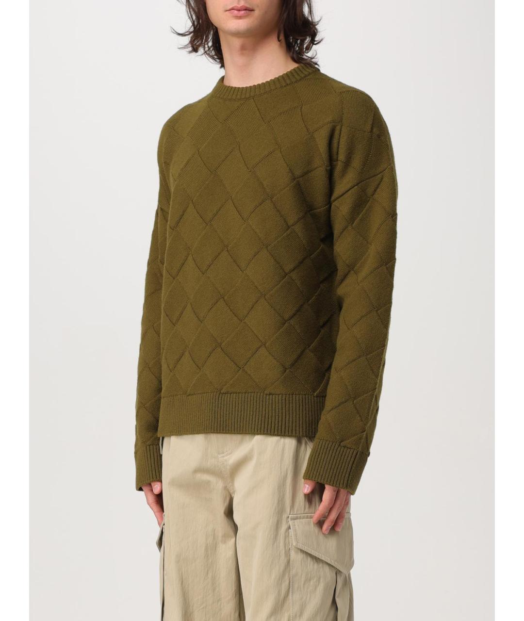 BOTTEGA VENETA Зеленый шерстяной джемпер / свитер, фото 5