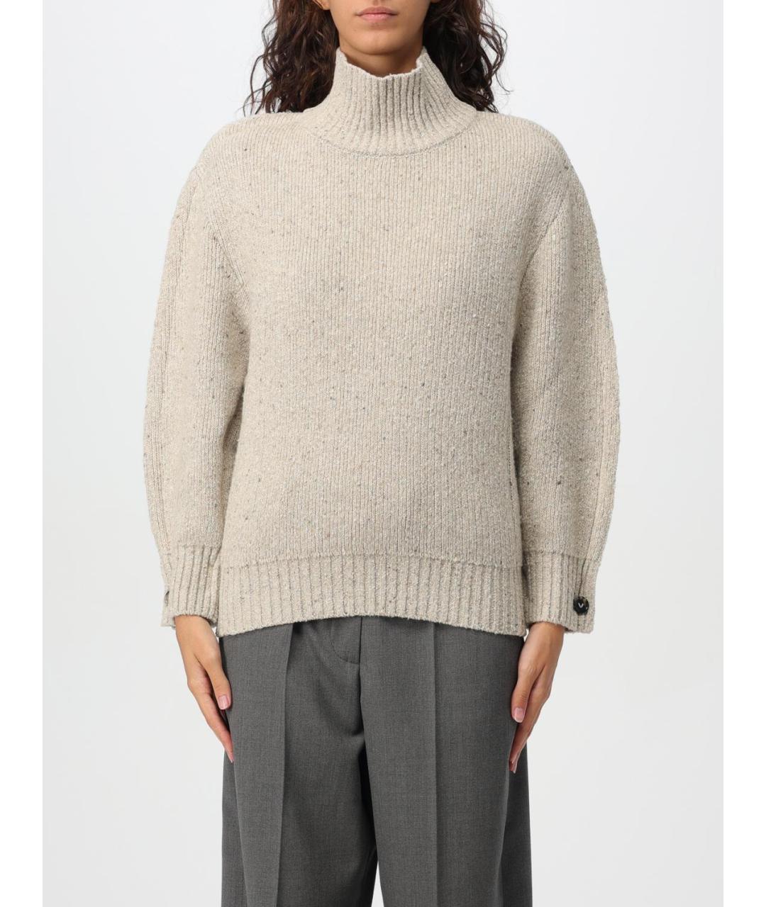 BOTTEGA VENETA Бежевый шерстяной джемпер / свитер, фото 2
