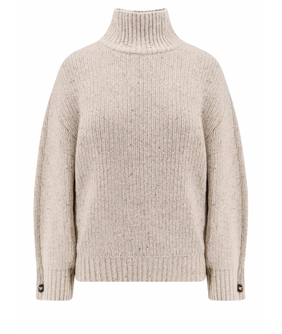 BOTTEGA VENETA Бежевый шерстяной джемпер / свитер, фото 1