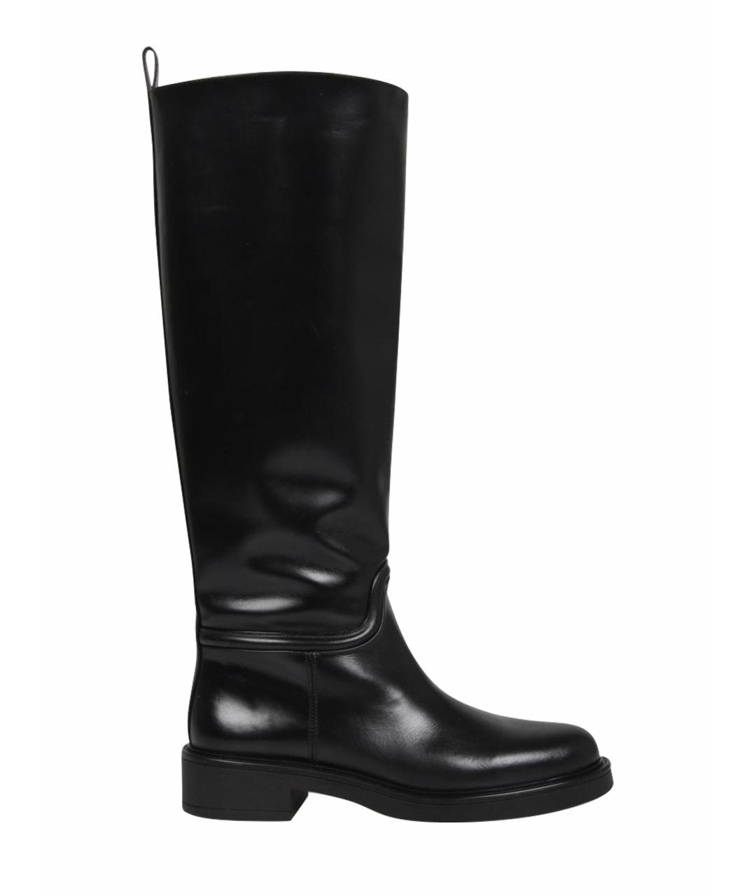 STUART WEITZMAN Черные кожаные сапоги, фото 1