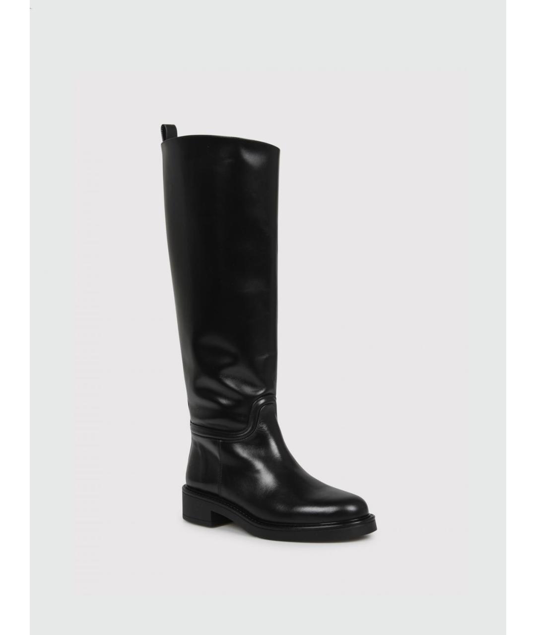 STUART WEITZMAN Черные кожаные сапоги, фото 2