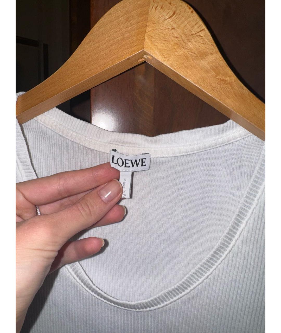 LOEWE Белая хлопковая майка, фото 5