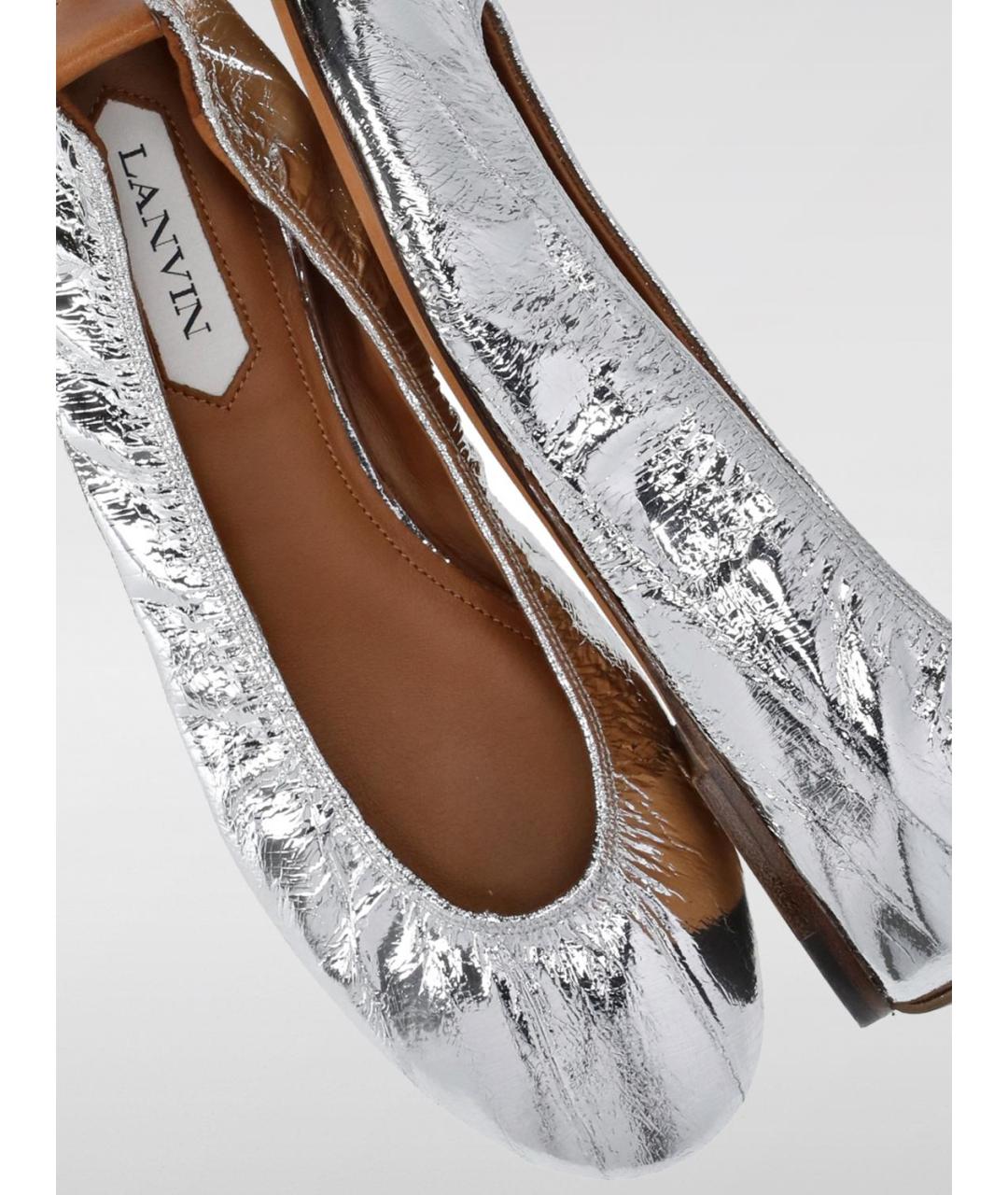 LANVIN Серебряные балетки, фото 3