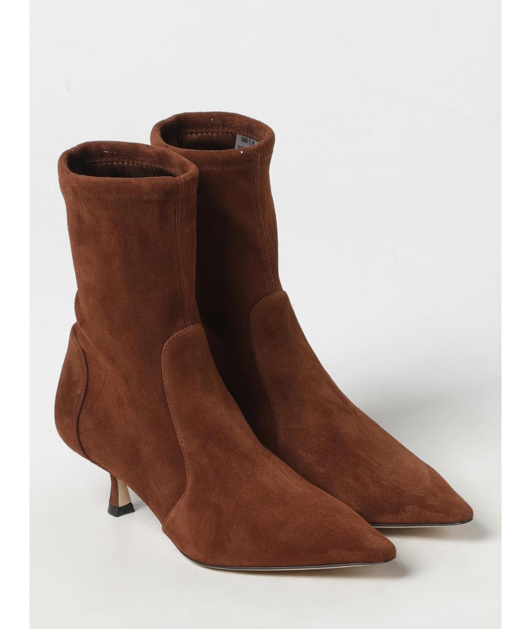 STUART WEITZMAN Коричневые замшевые ботильоны, фото 2