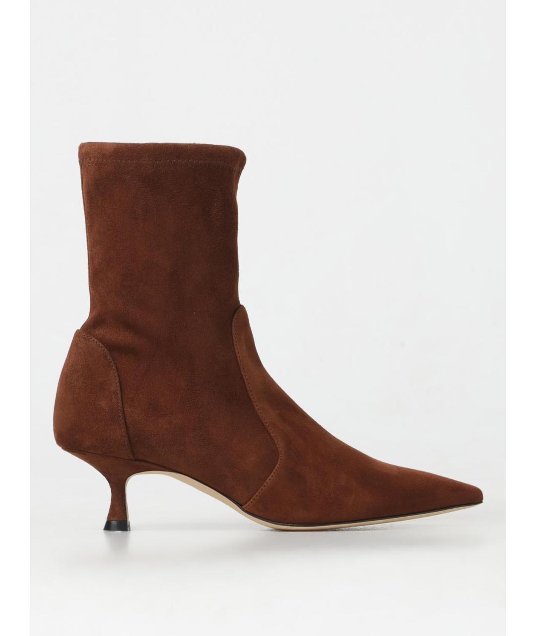 STUART WEITZMAN Коричневые замшевые ботильоны, фото 5