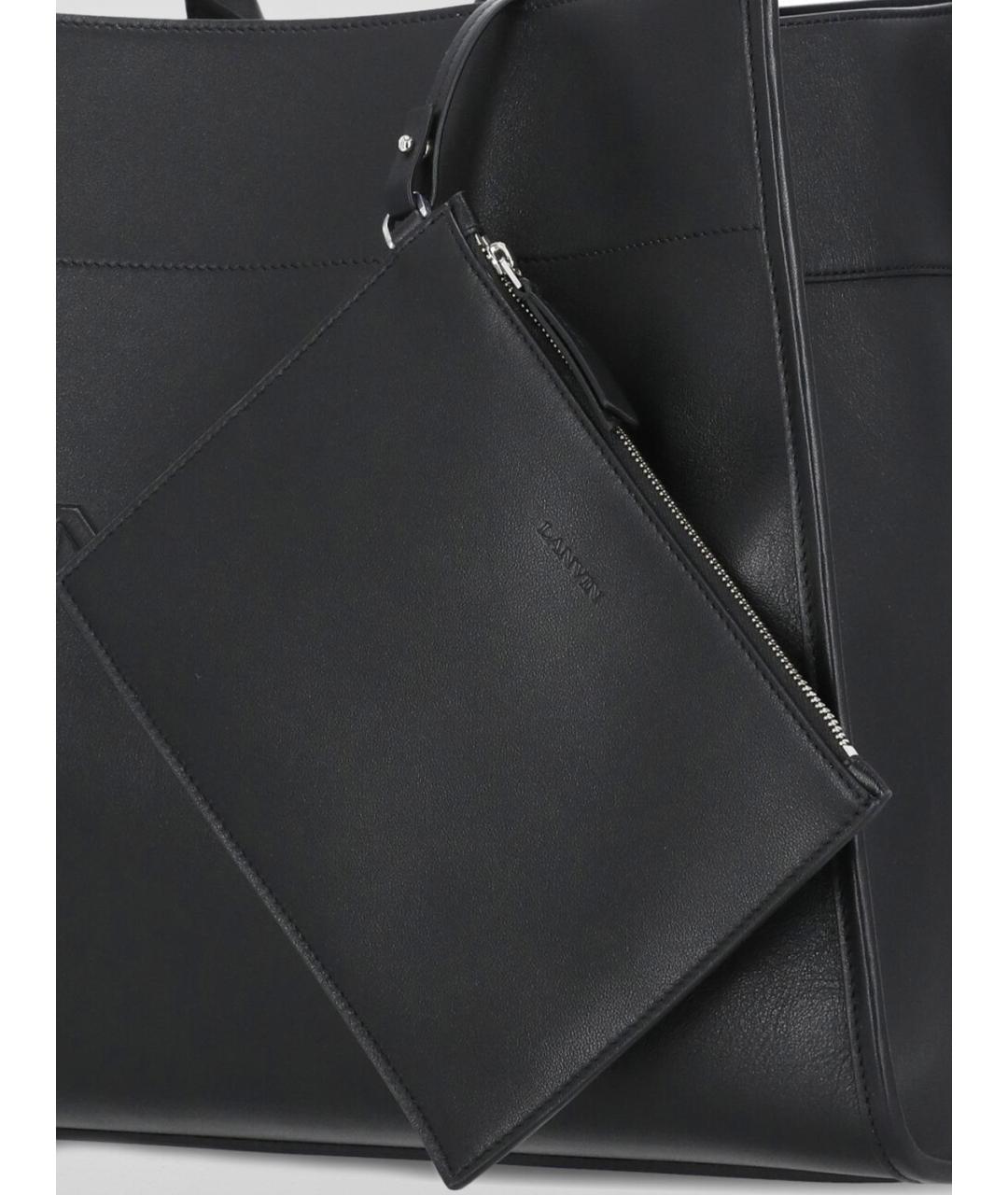 LANVIN Черная кожаная сумка тоут, фото 5