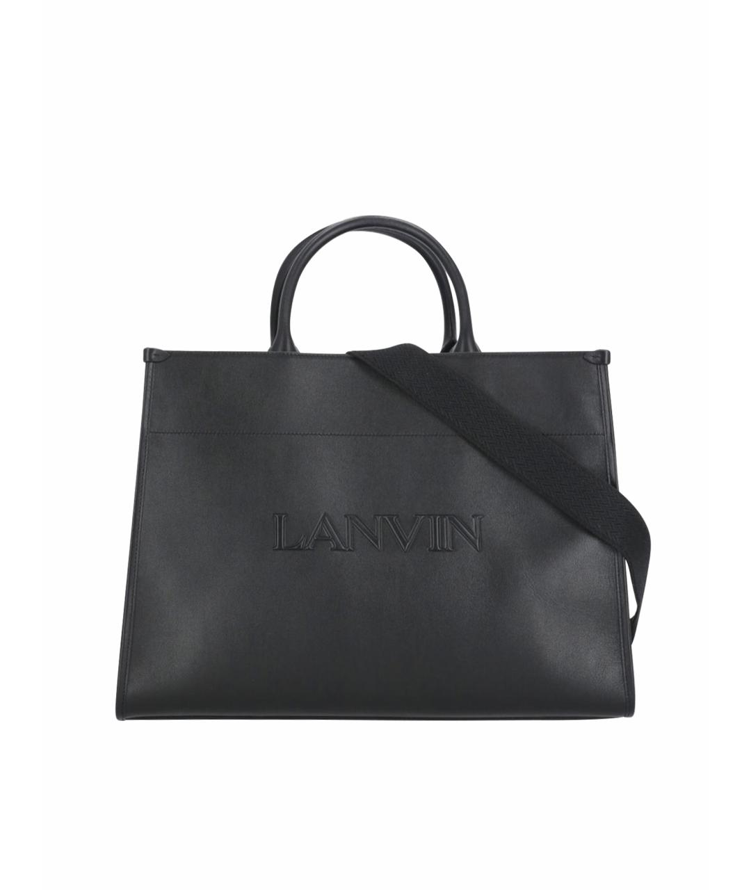 LANVIN Черная кожаная сумка тоут, фото 1
