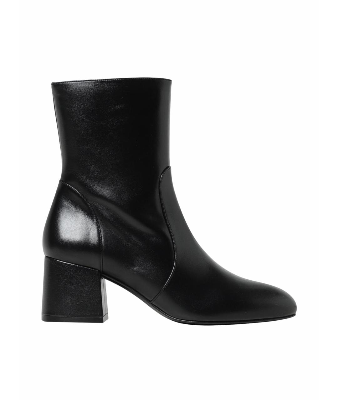 STUART WEITZMAN Черные кожаные ботильоны, фото 1