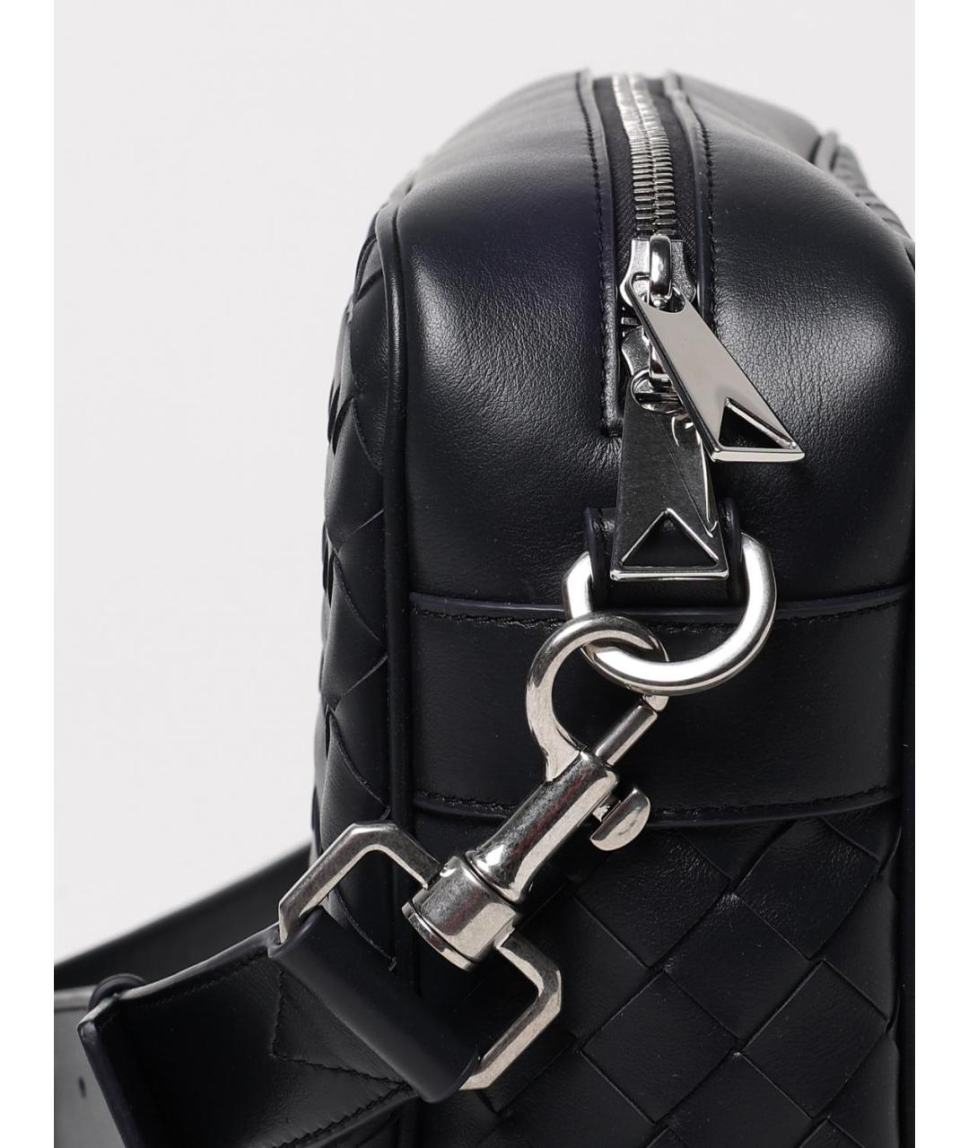 BOTTEGA VENETA Черная кожаная сумка на плечо, фото 3