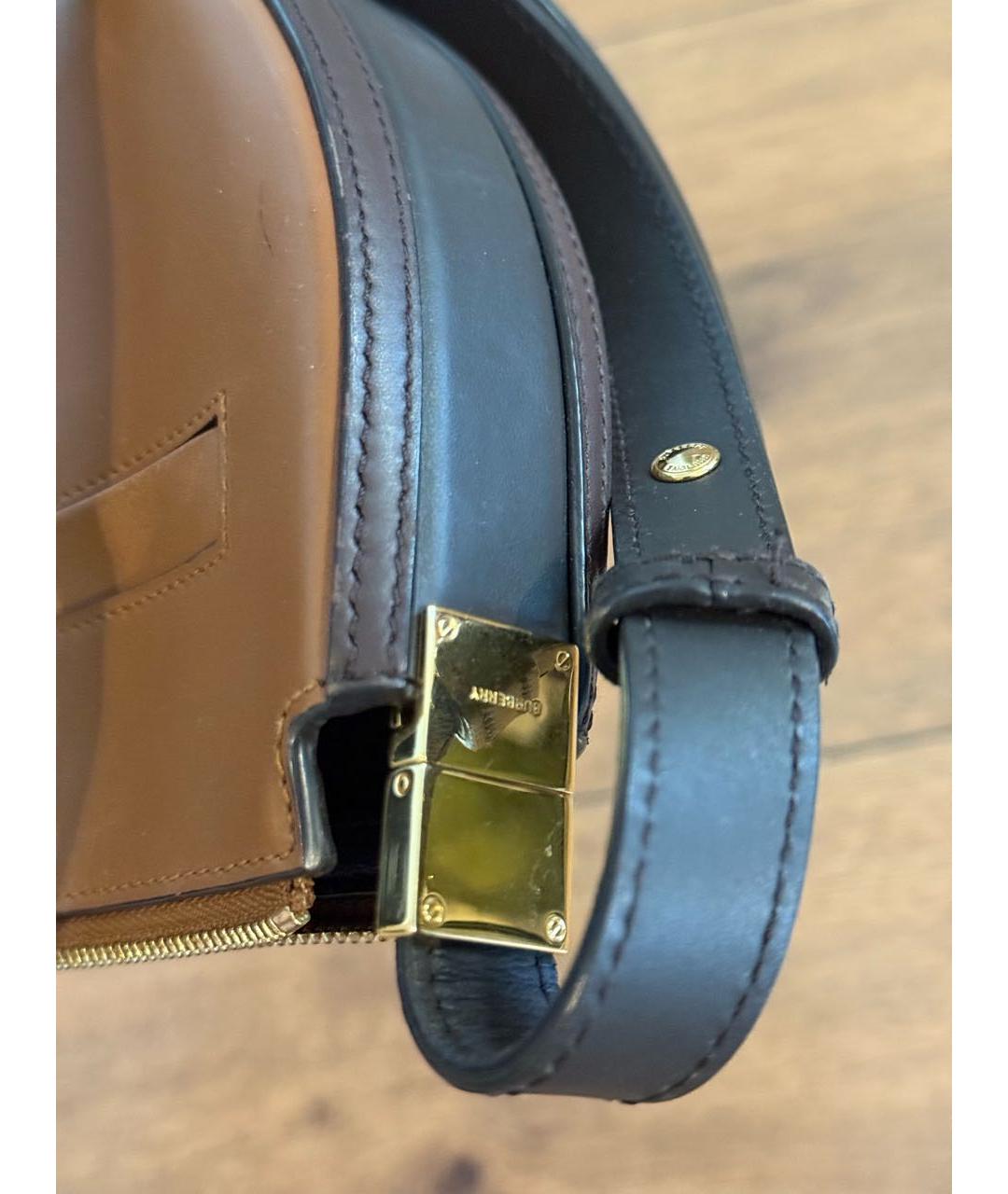 BURBERRY Коричневая кожаная сумка через плечо, фото 6