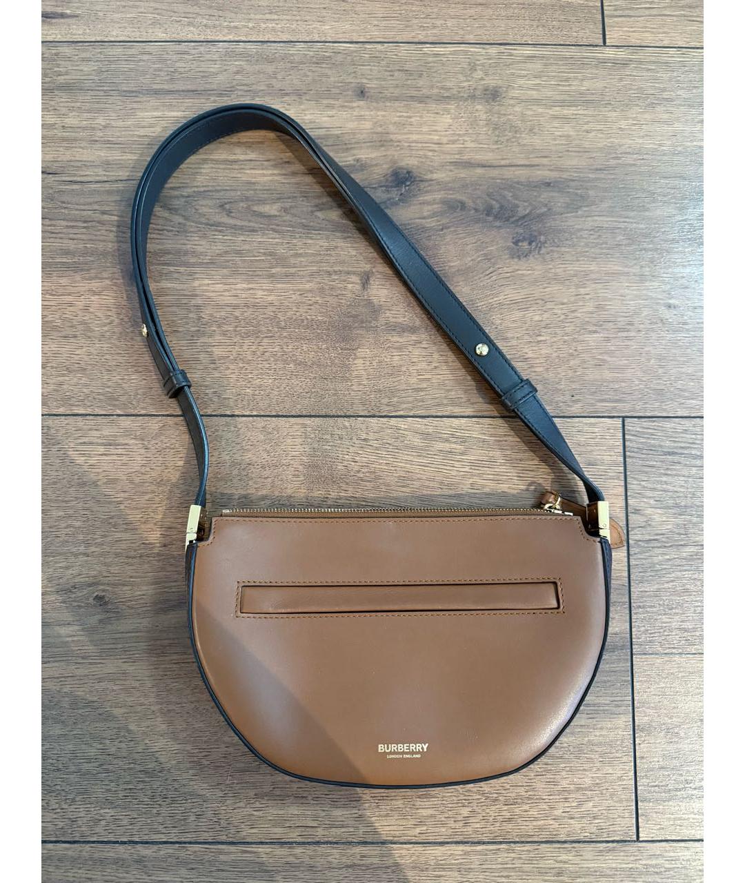 BURBERRY Коричневая кожаная сумка через плечо, фото 3