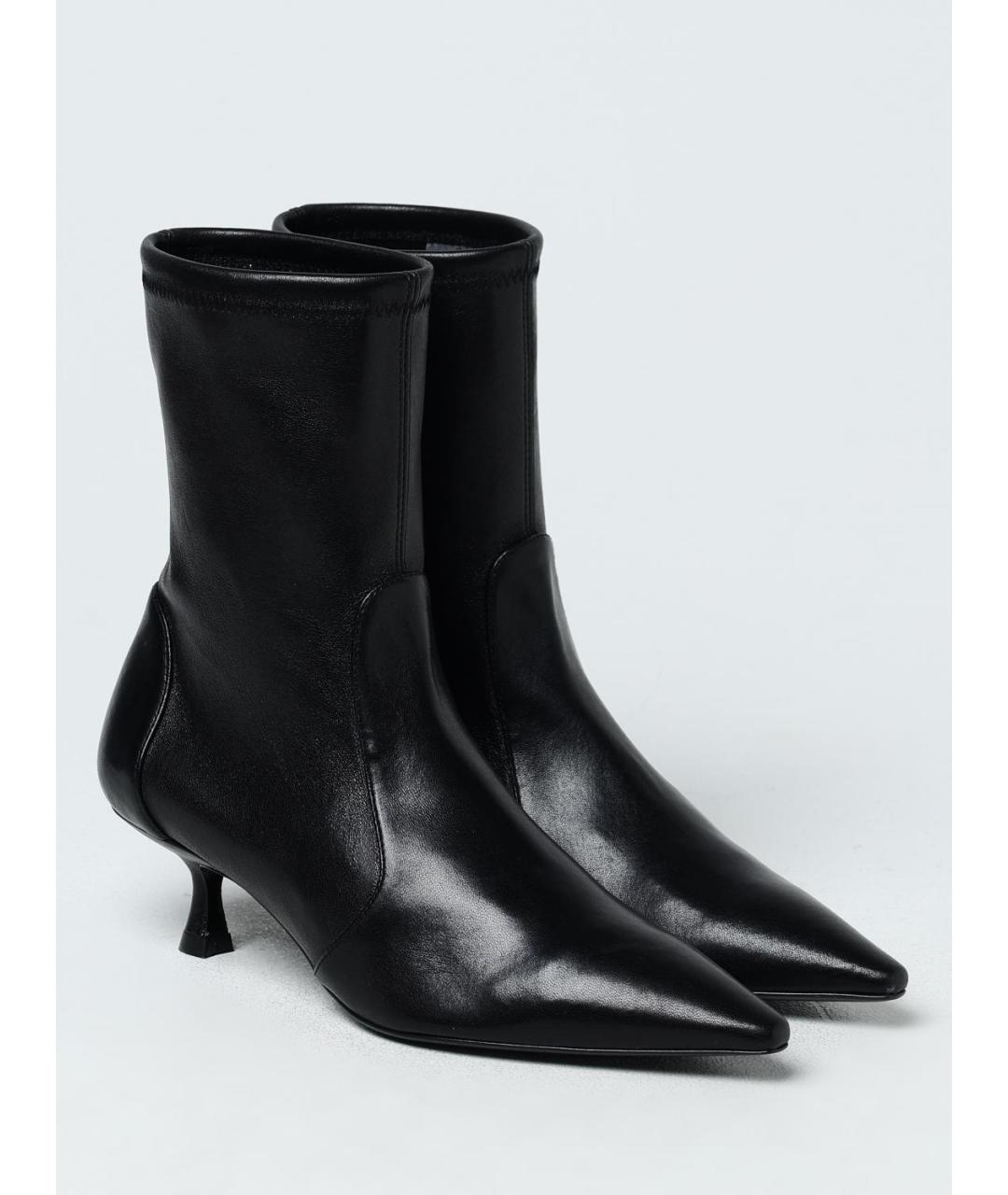 STUART WEITZMAN Черные кожаные ботильоны, фото 2