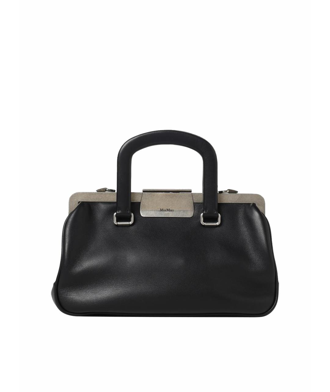 MAX MARA Черная кожаная сумка тоут, фото 1