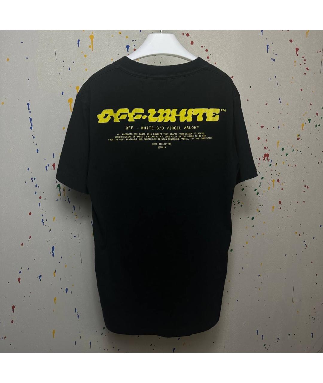 OFF-WHITE Черная хлопковая футболка, фото 2