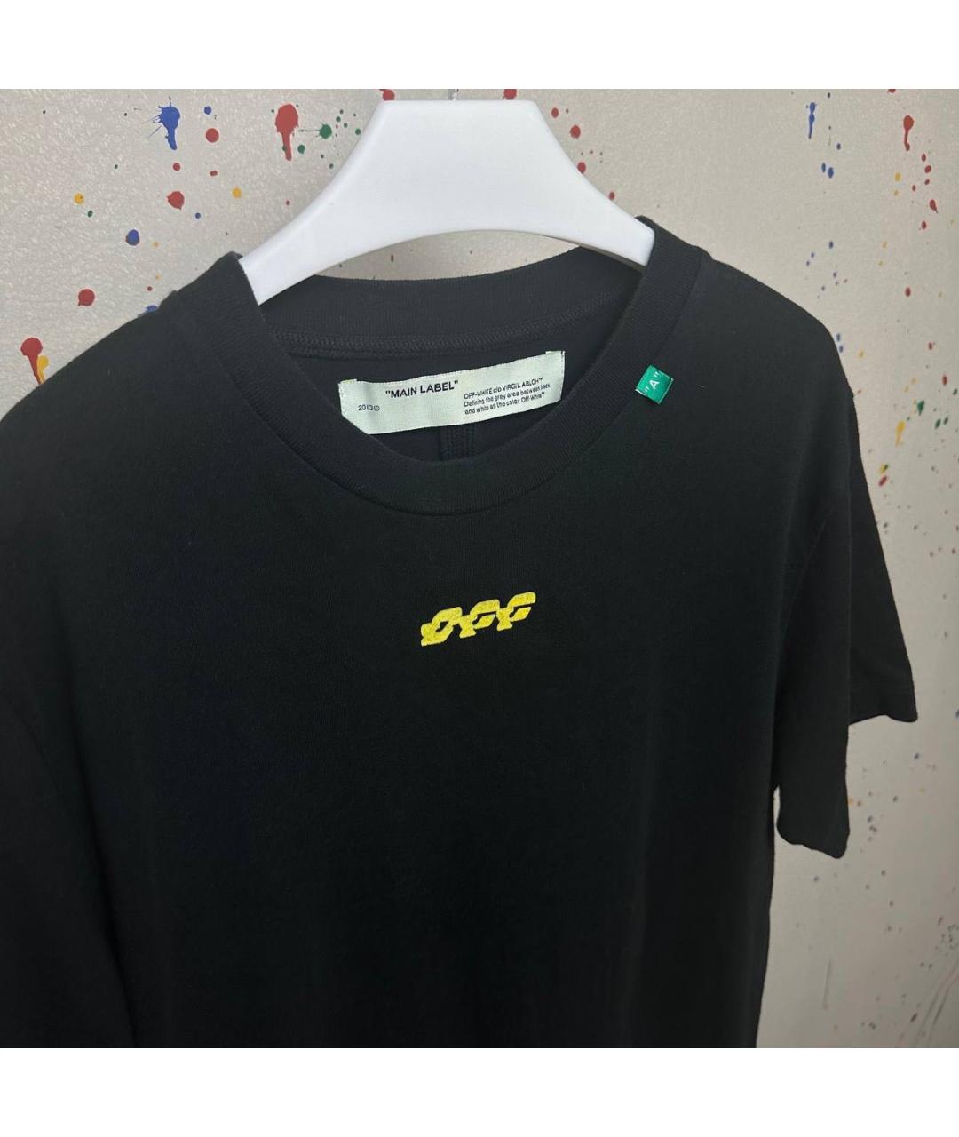 OFF-WHITE Черная хлопковая футболка, фото 3