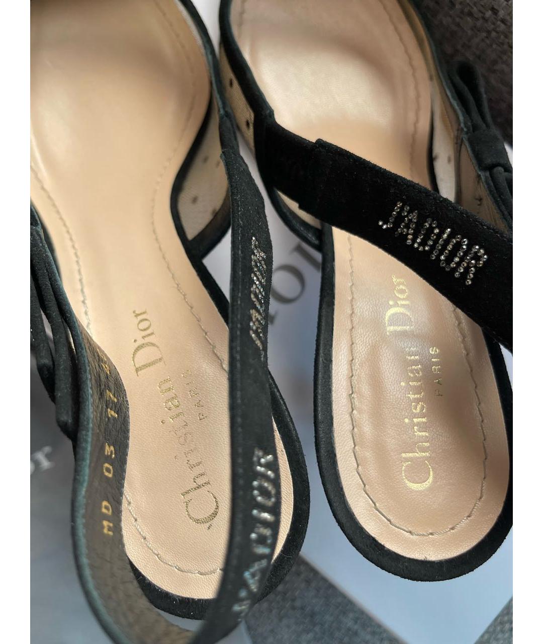 CHRISTIAN DIOR Черные лодочки на низком каблуке, фото 3