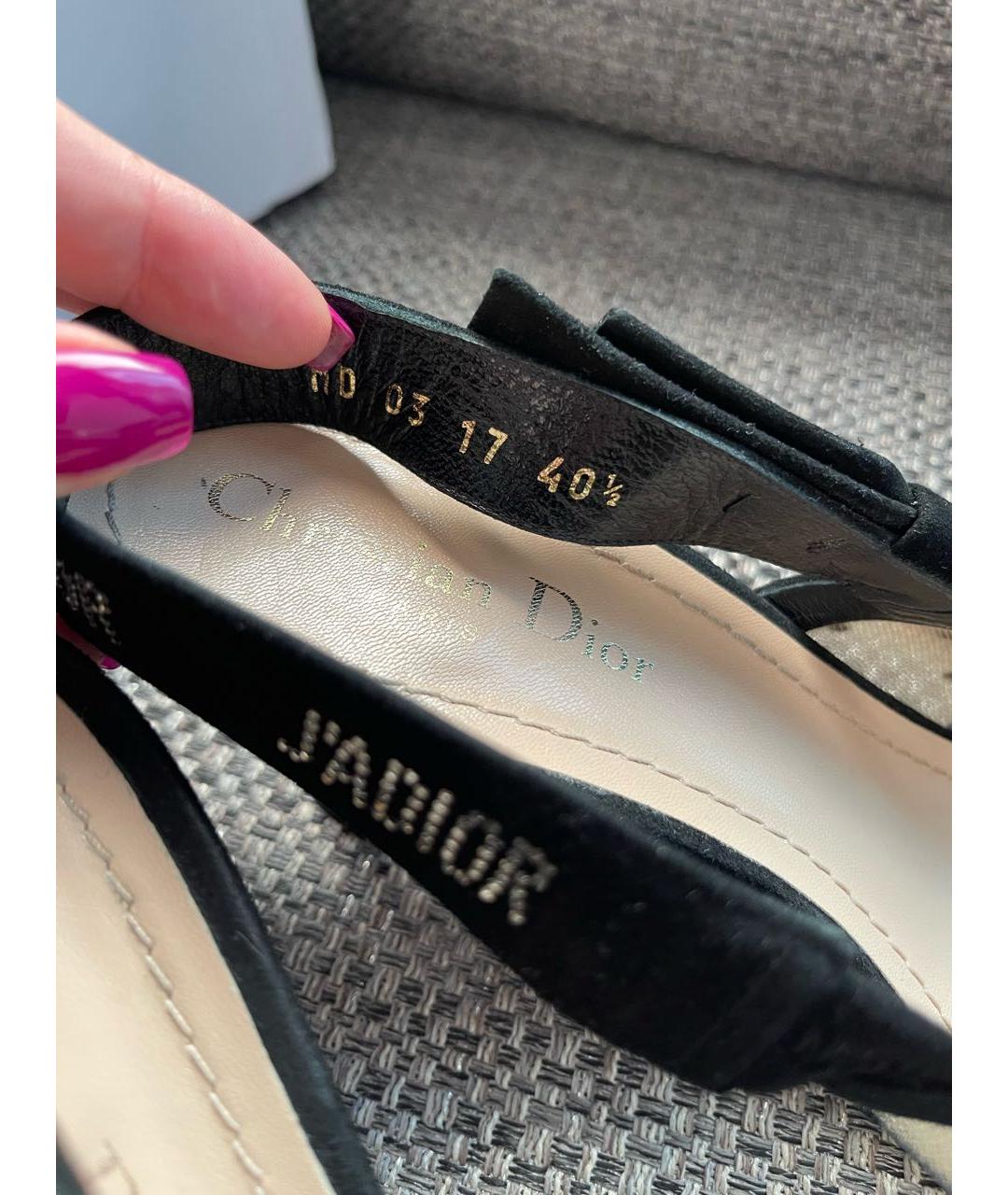CHRISTIAN DIOR Черные лодочки на низком каблуке, фото 8