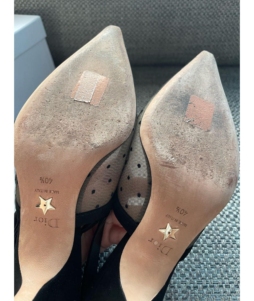 CHRISTIAN DIOR Черные лодочки на низком каблуке, фото 6
