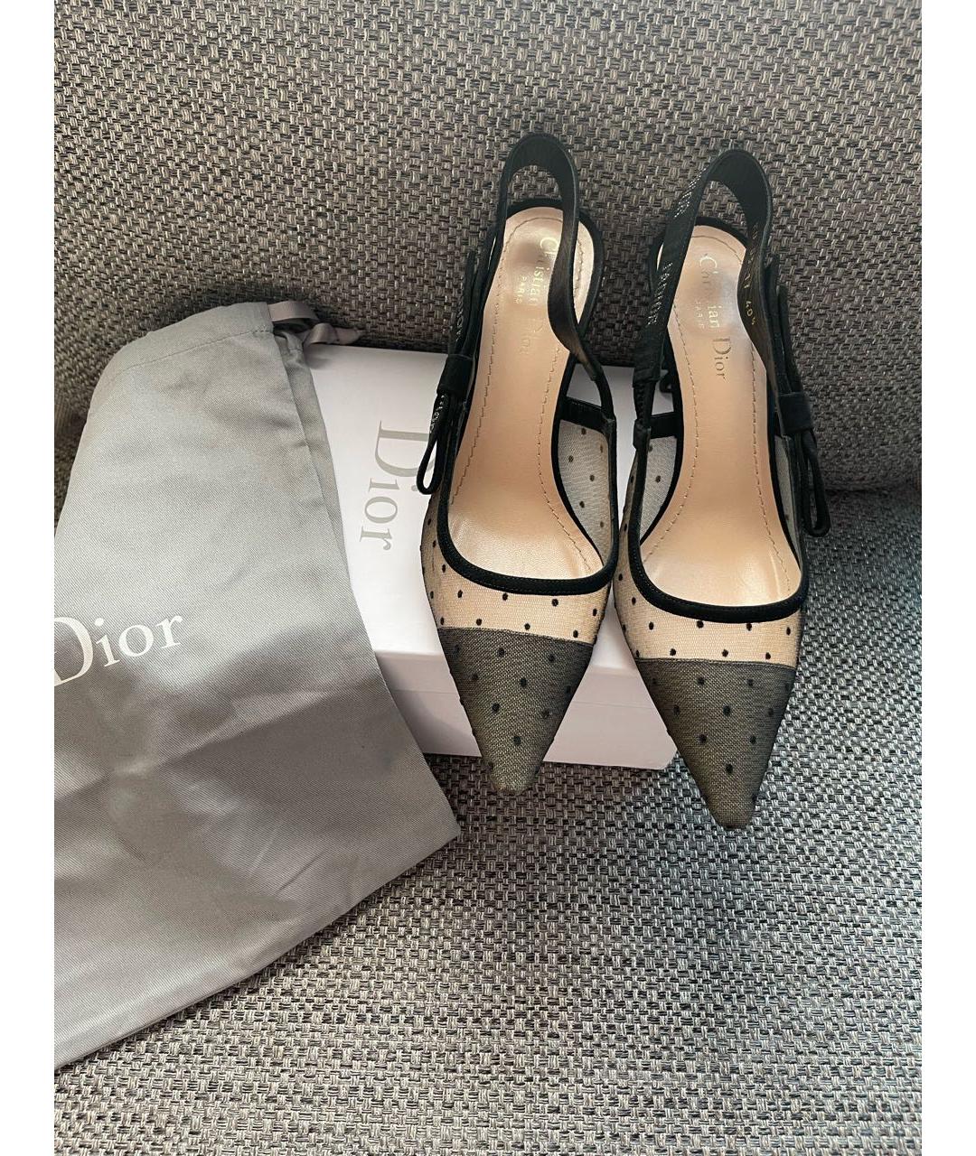 CHRISTIAN DIOR Черные лодочки на низком каблуке, фото 2