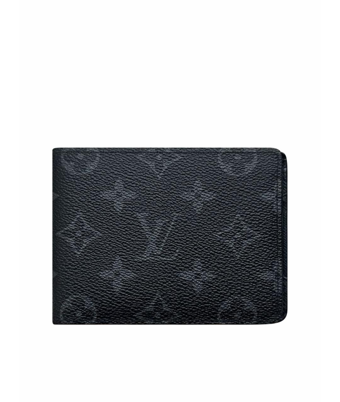 LOUIS VUITTON Черный кожаный кошелек, фото 1