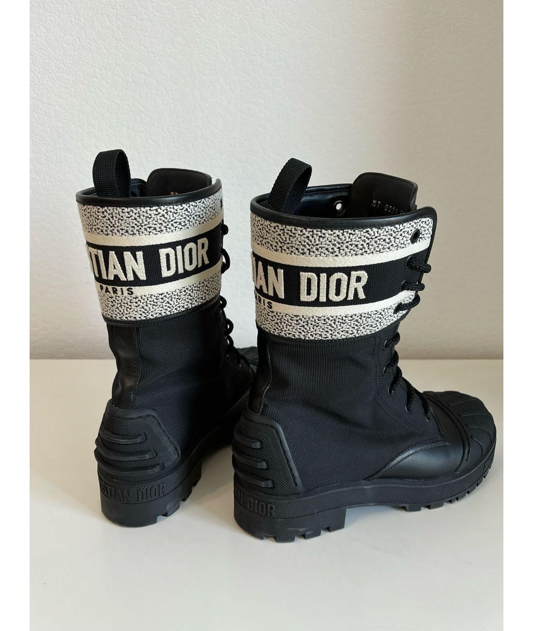 CHRISTIAN DIOR Черные текстильные ботинки, фото 4