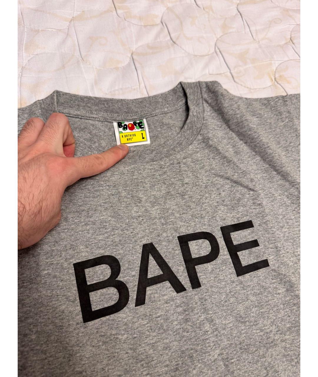 BAPE Серая хлопковая футболка, фото 3