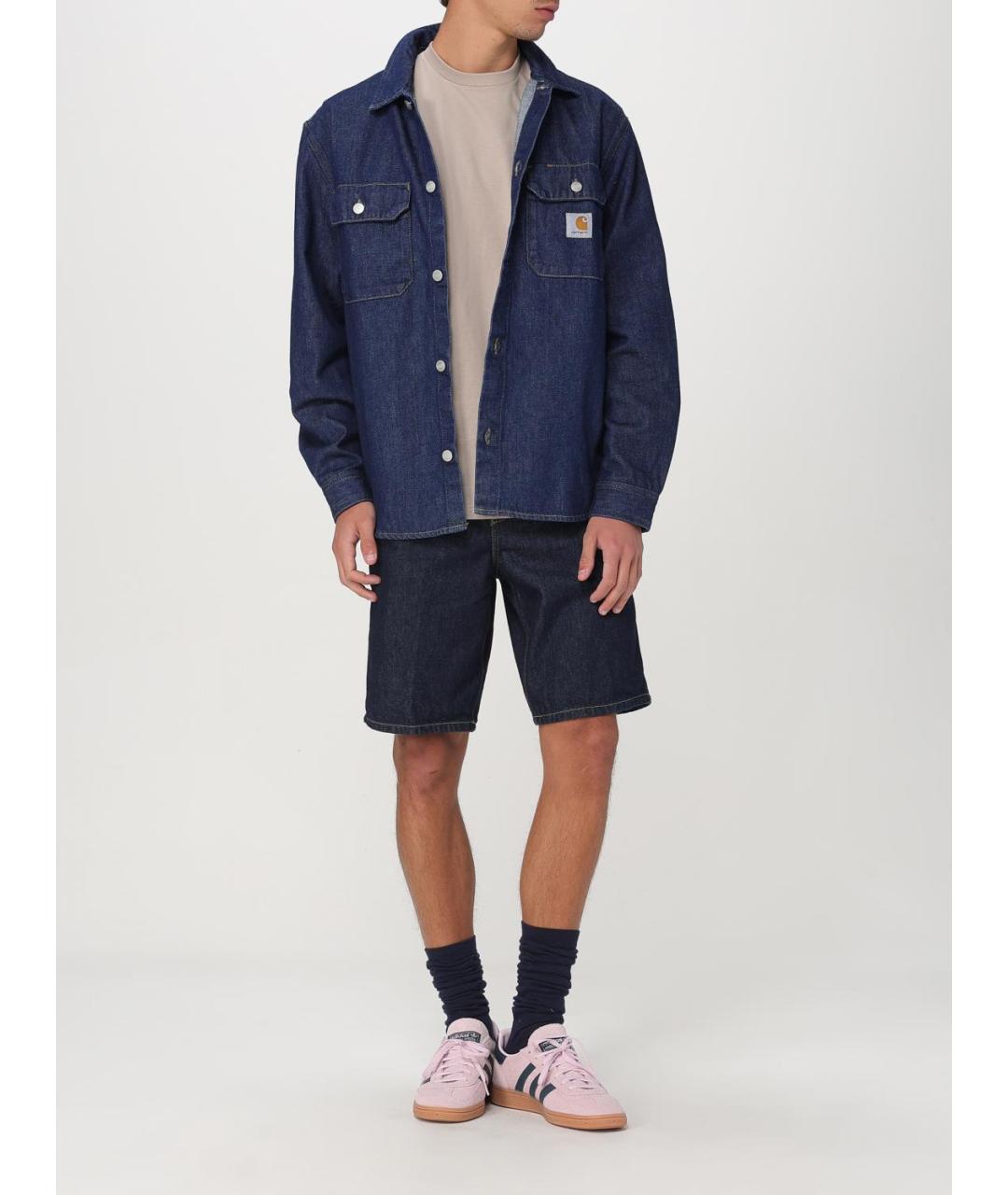 CARHARTT WIP Синяя хлопковая кэжуал рубашка, фото 3