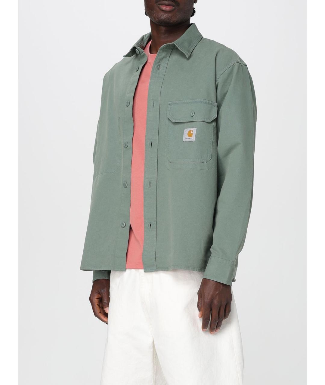 CARHARTT WIP Зеленая хлопковая кэжуал рубашка, фото 4