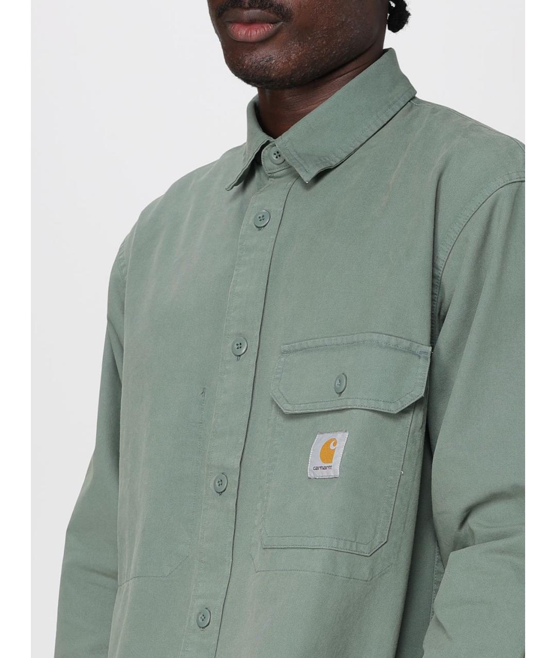CARHARTT WIP Зеленая хлопковая кэжуал рубашка, фото 5
