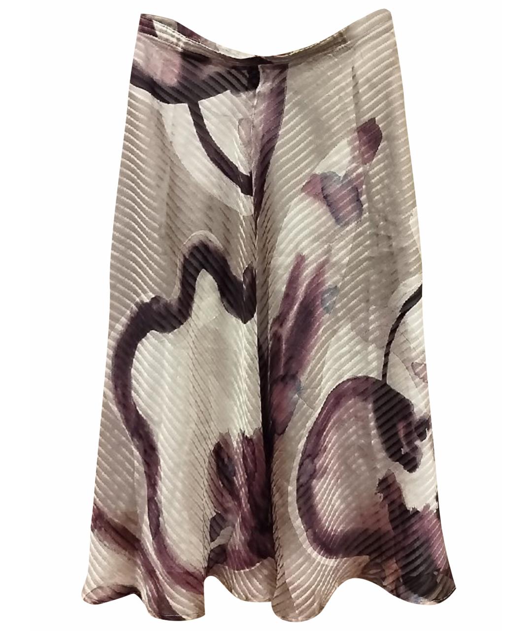 MAX MARA Фиолетовая шелковая юбка миди, фото 1