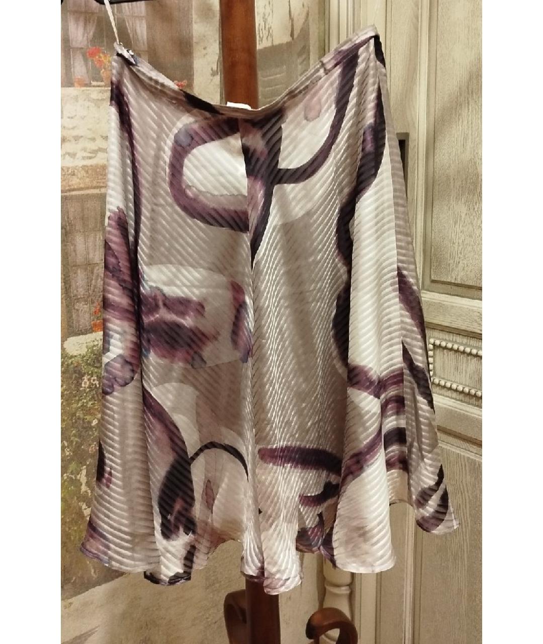 MAX MARA Фиолетовая шелковая юбка миди, фото 2