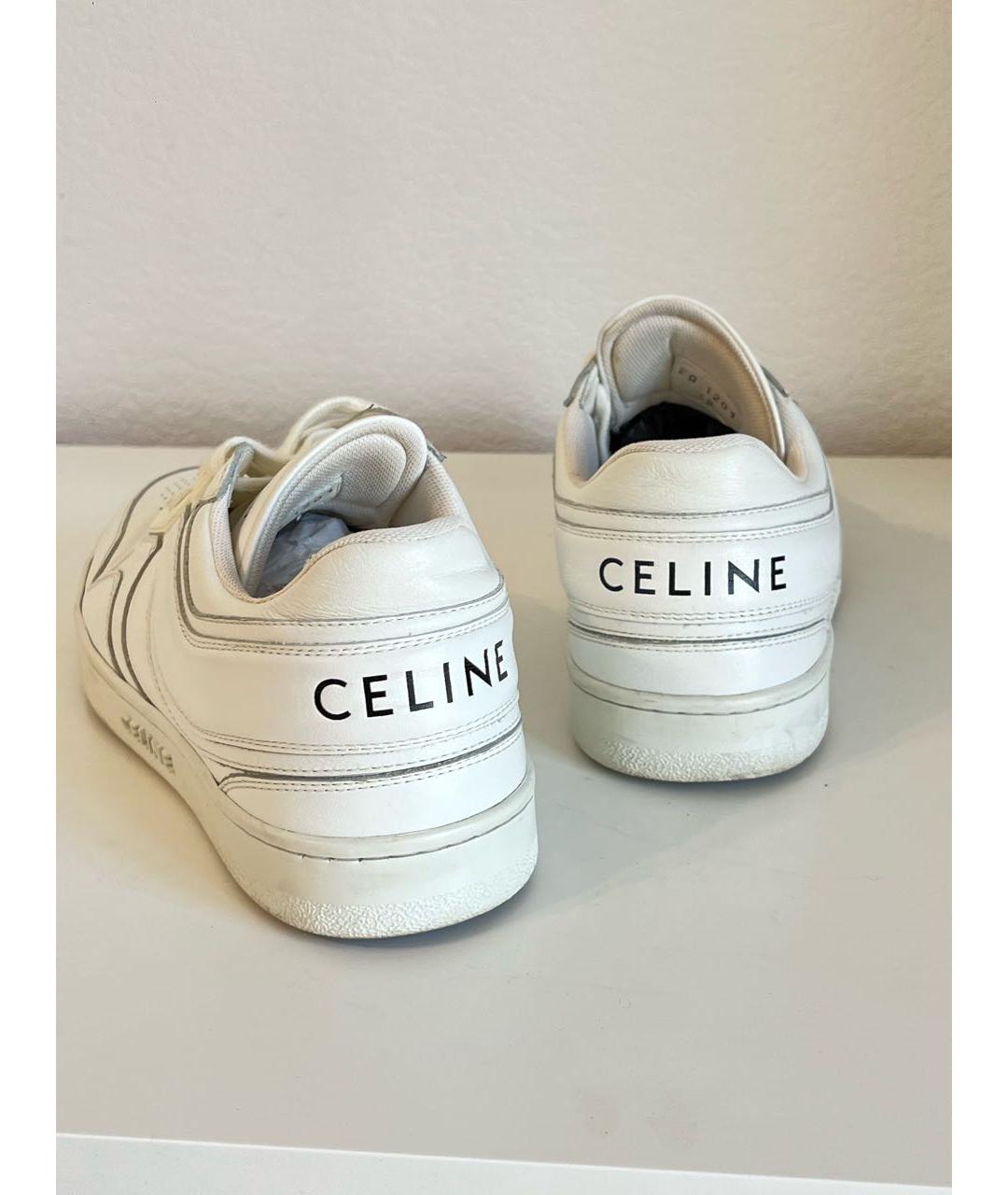 CELINE Белые кожаные кеды, фото 4