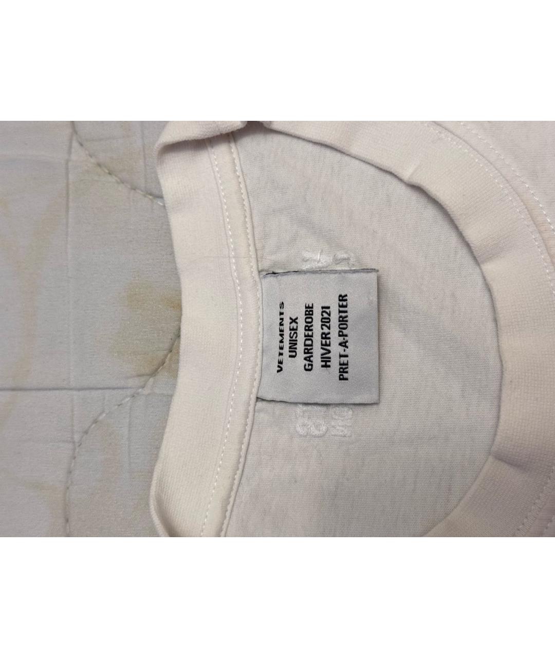 VETEMENTS Белая хлопковая футболка, фото 3