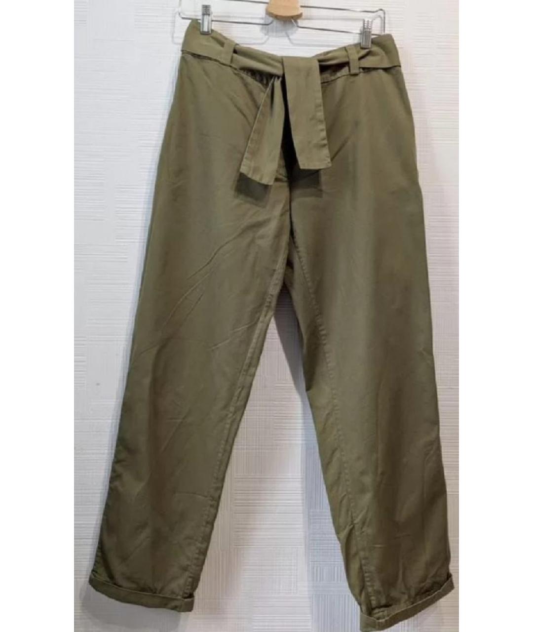 GOLDEN GOOSE DELUXE BRAND Хаки хлопковые брюки широкие, фото 7