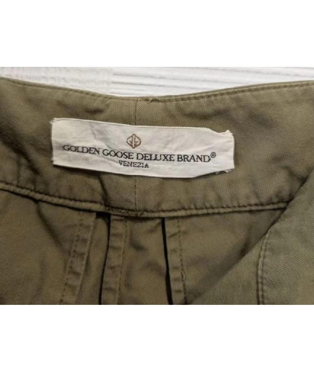 GOLDEN GOOSE DELUXE BRAND Хаки хлопковые брюки широкие, фото 3