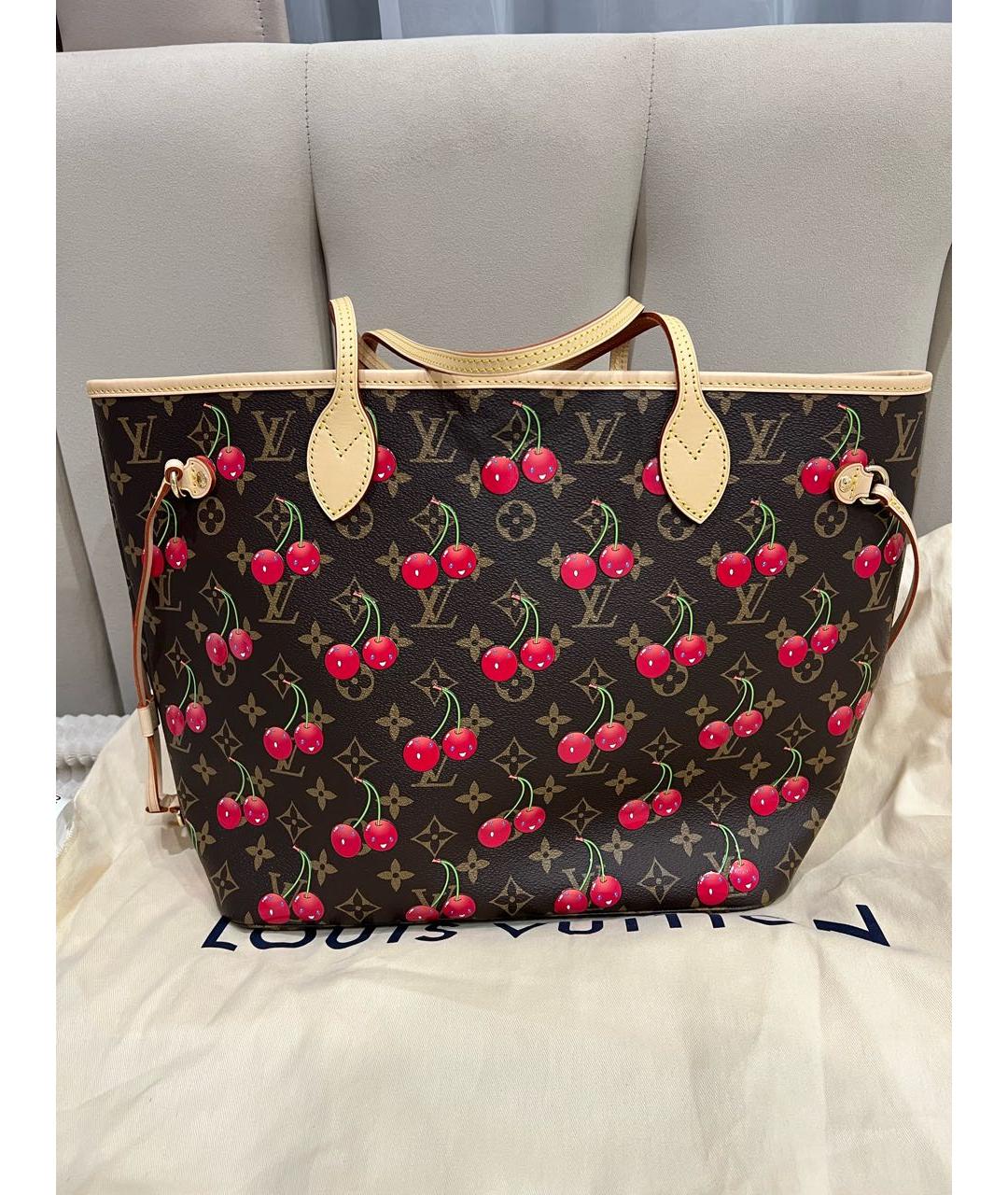 LOUIS VUITTON Коричневая кожаная сумка тоут, фото 2