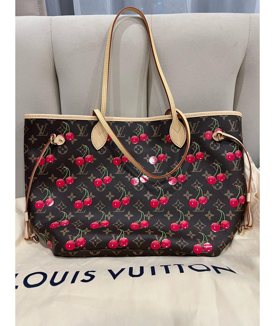 LOUIS VUITTON Коричневая кожаная сумка тоут, фото 5