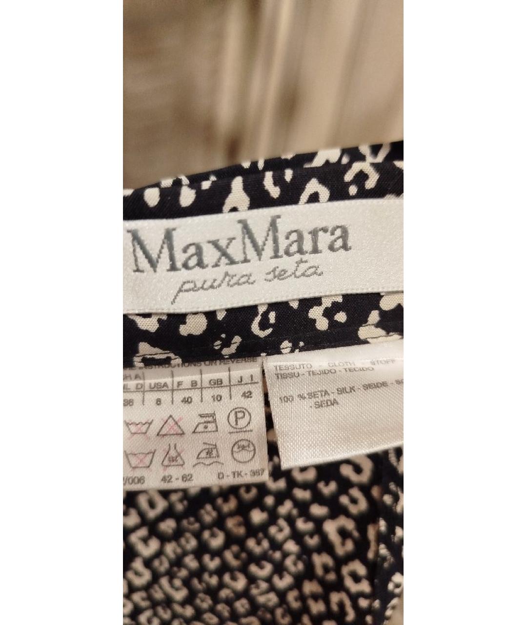 MAX MARA Черные шелковые прямые брюки, фото 3