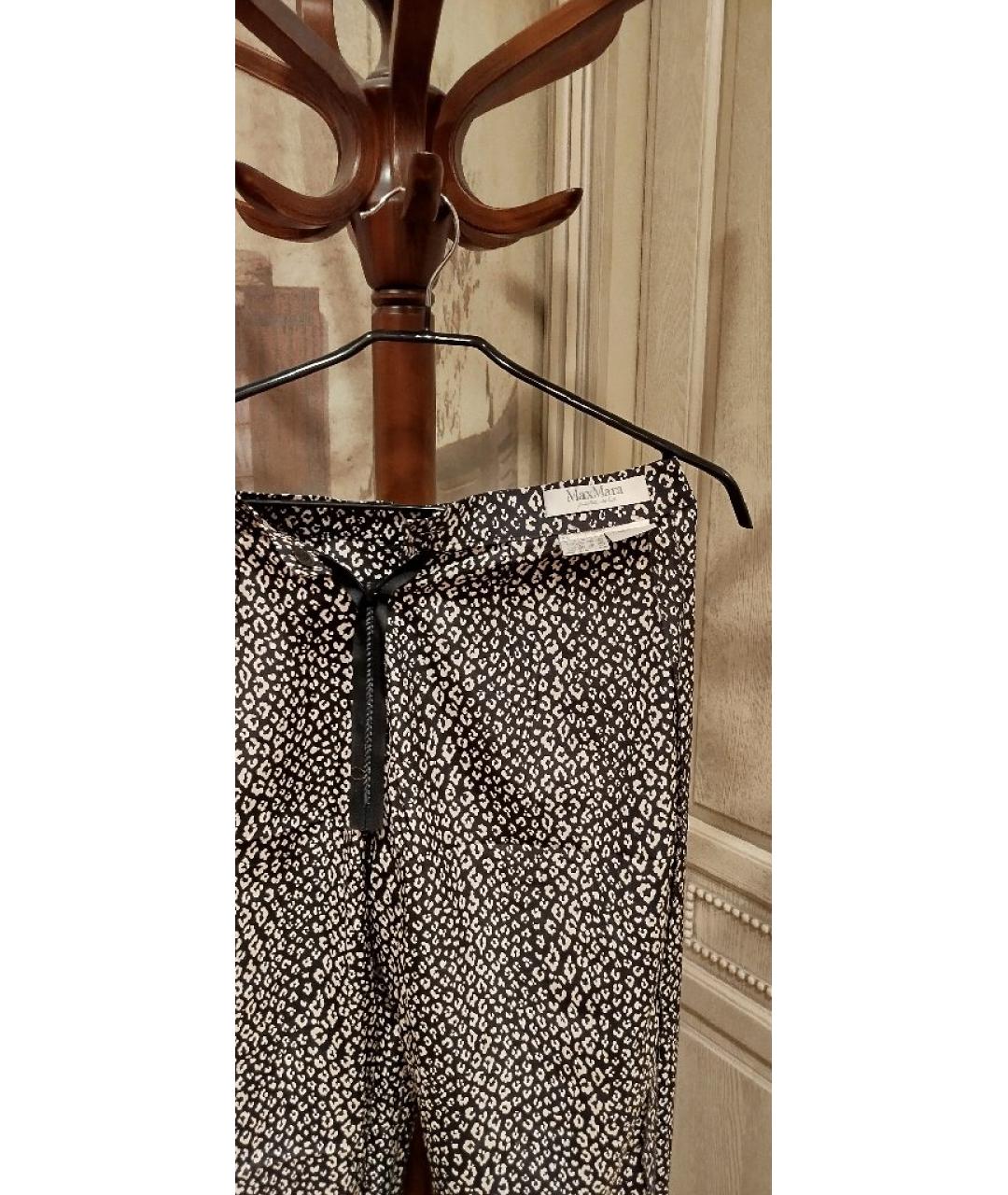 MAX MARA Черные шелковые прямые брюки, фото 4