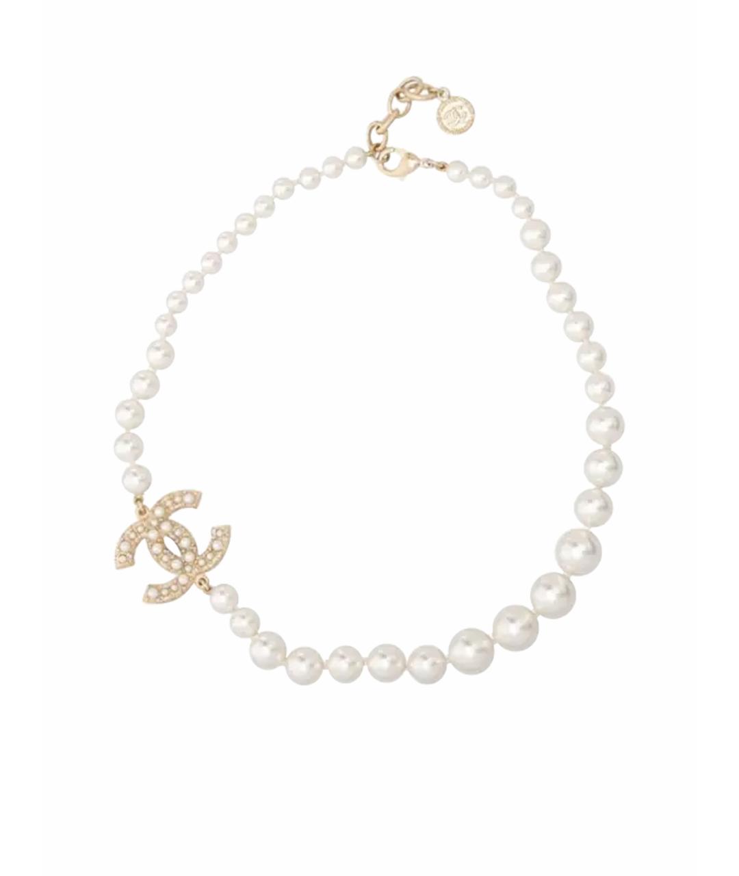 CHANEL Бежевое жемчужное колье, фото 1